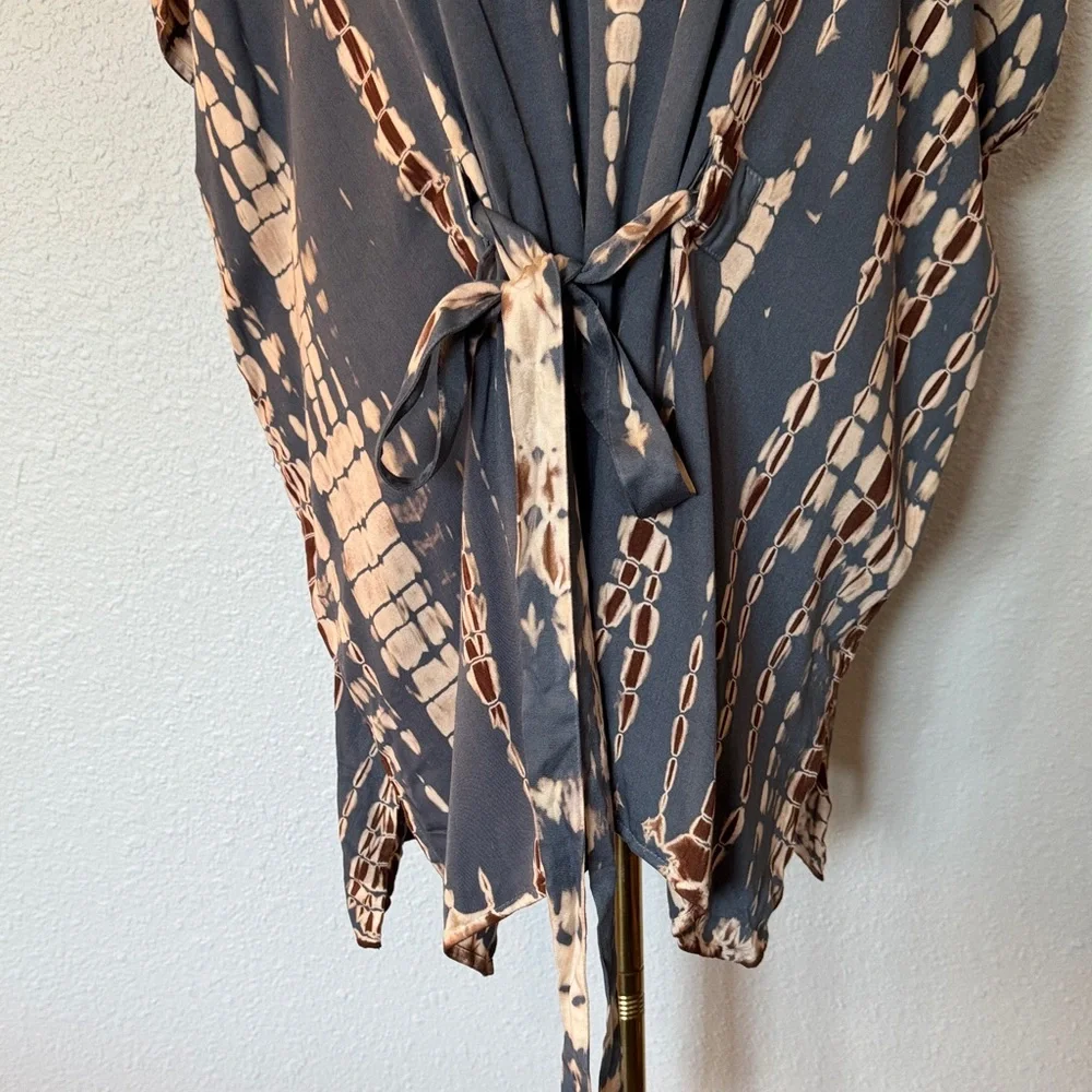 NWT J. Jill Pure Jill Tie Dye Belted Top Stone Multi size Large Tall - Picture 5 of 16